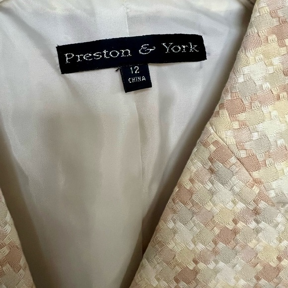 Preston & York Women's butter yellow vintage Plaid Jacket size 12 NWT - Picture 2 of 8